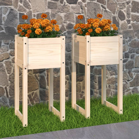 Kukkalaatikot 2 kpl 40x40x81 cm täysi mänty - Sisustajankoti.fi