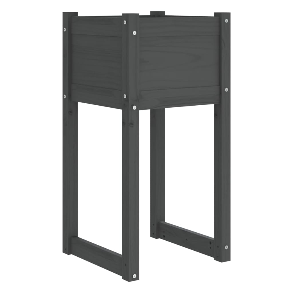 Kukkalaatikot 2 kpl harmaa 40x40x81 cm täysi mänty - Sisustajankoti.fi