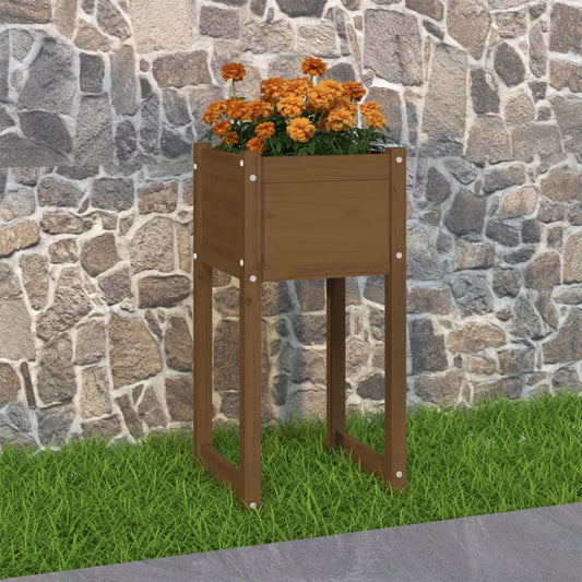 Kukkalaatikko hunajanruskea 40x40x81 cm täysi mänty - Sisustajankoti.fi