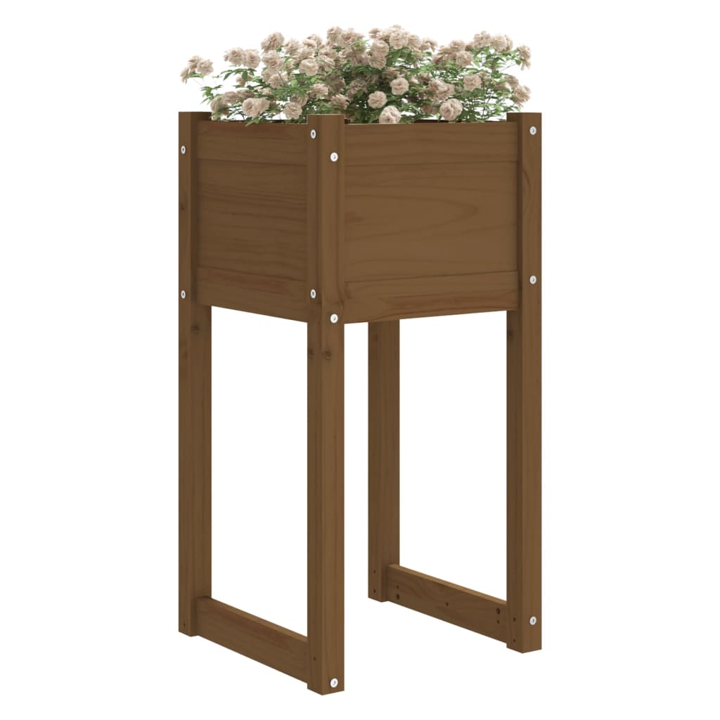 Kukkalaatikot 2 kpl hunajanruskea 40x40x81 cm täysi mänty - Sisustajankoti.fi