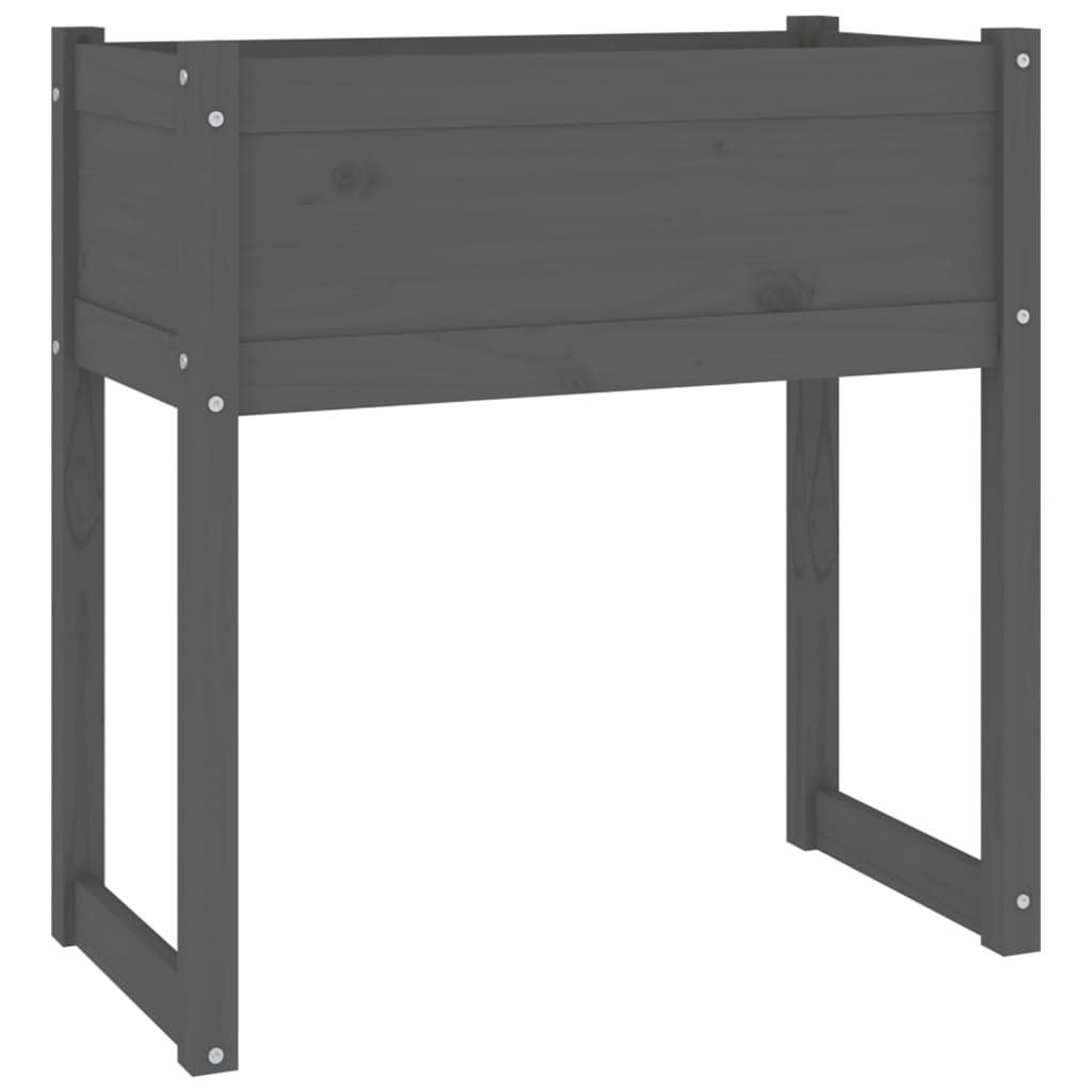 Kukkalaatikko harmaa 78x40x81 cm täysi mänty - Sisustajankoti.fi