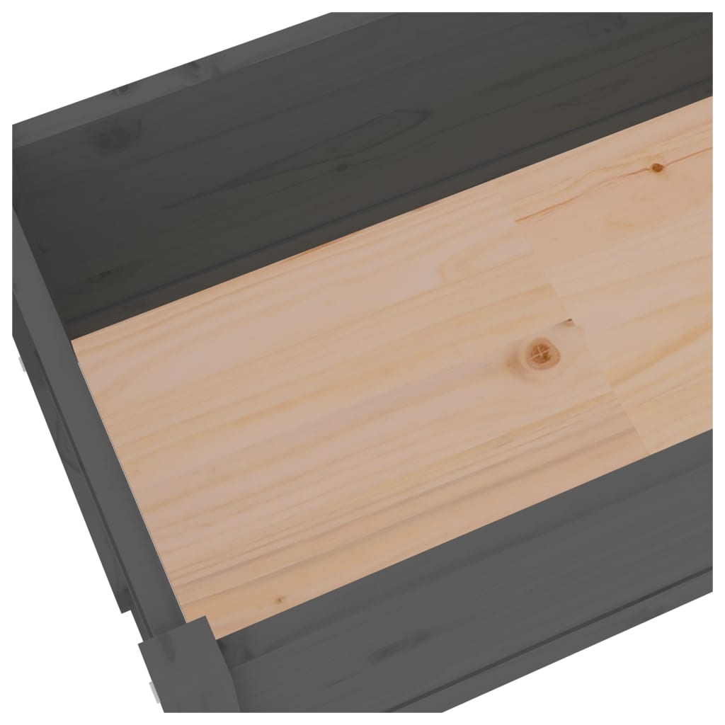 Kukkalaatikko harmaa 78x40x81 cm täysi mänty - Sisustajankoti.fi