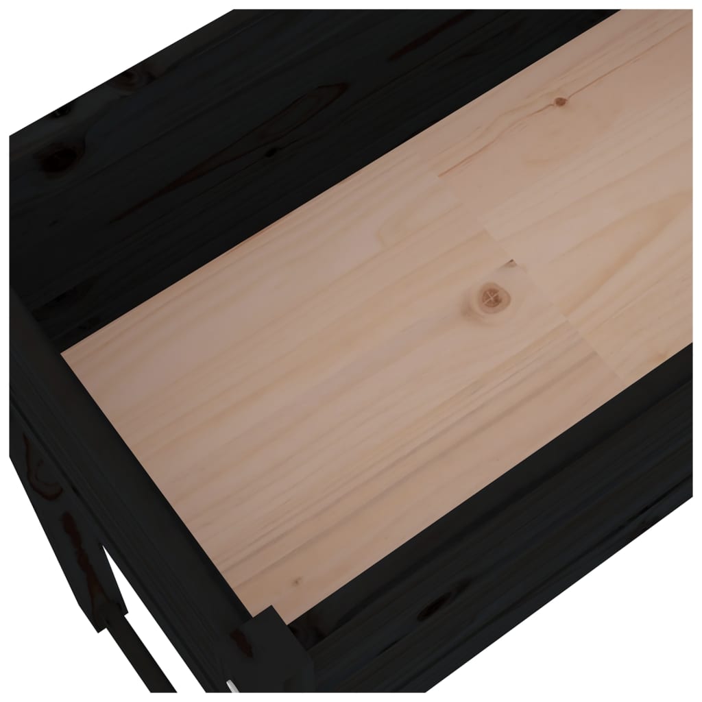 Kukkalaatikko musta 78x40x81 cm täysi mänty - Sisustajankoti.fi