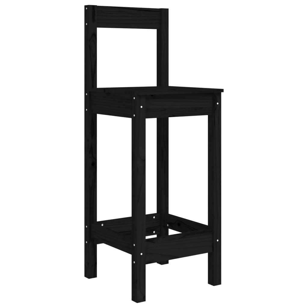 Baarituolit 2 kpl musta 40x41,5x112 cm täysi mänty - Sisustajankoti.fi