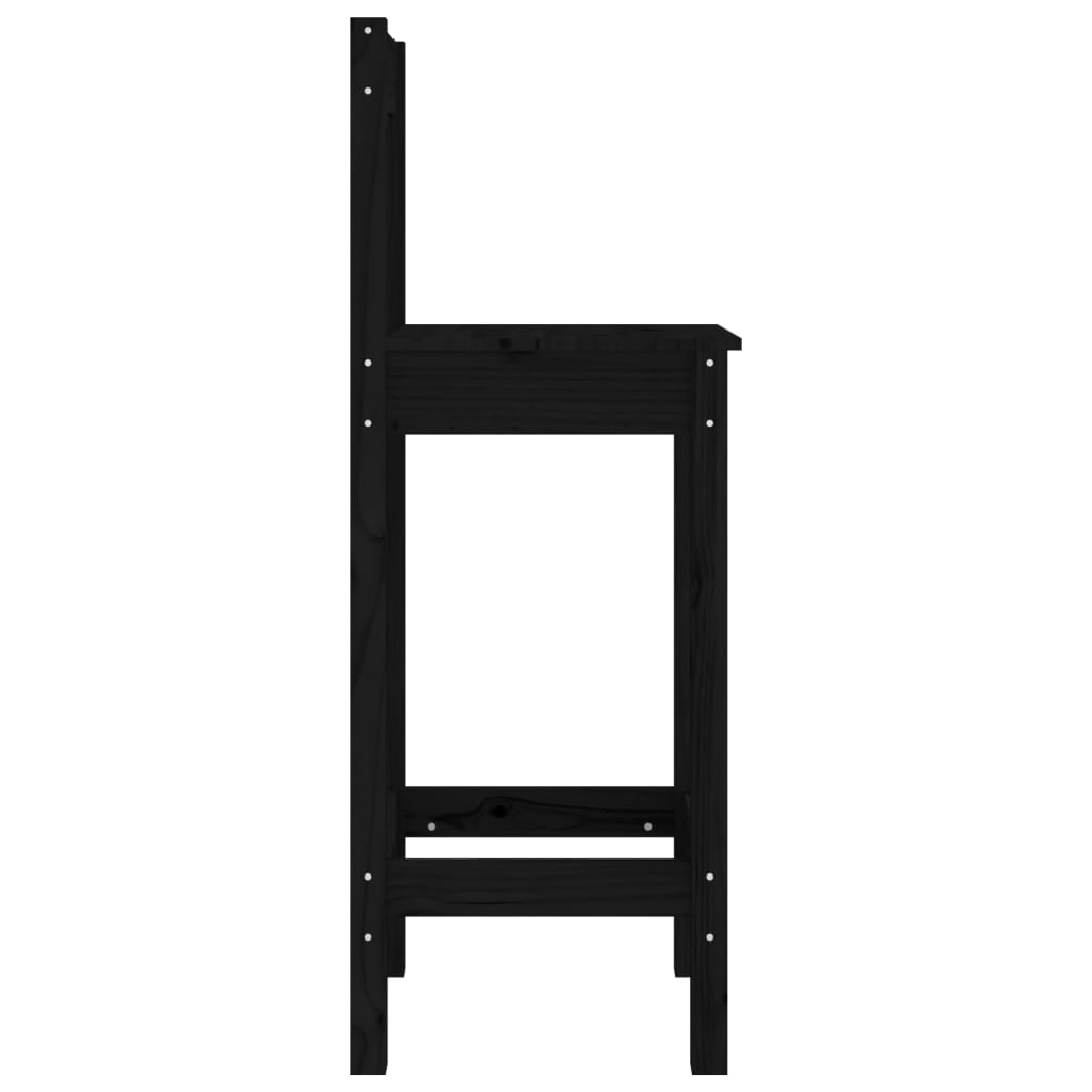 Baarituolit 2 kpl musta 40x41,5x112 cm täysi mänty - Sisustajankoti.fi