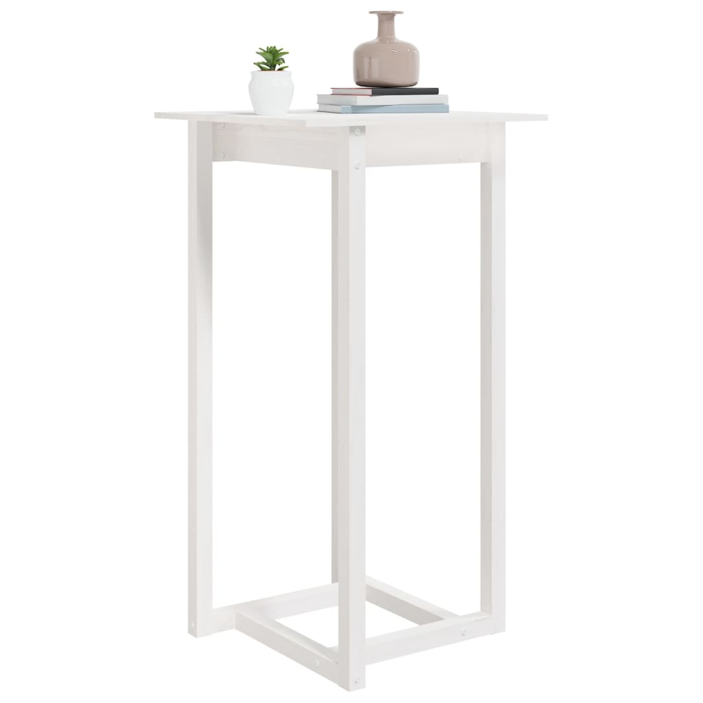 Baaripöytä valkoinen 60x60x110 cm täysi mänty - Sisustajankoti.fi