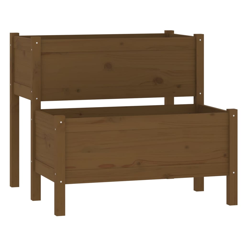 Kukkalaatikko hunajanruskea 84,5x84x75 cm täysi mänty - Sisustajankoti.fi