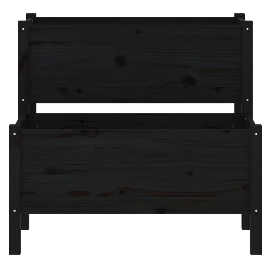 Kukkalaatikko musta 84,5x84x75 cm täysi mänty - Sisustajankoti.fi