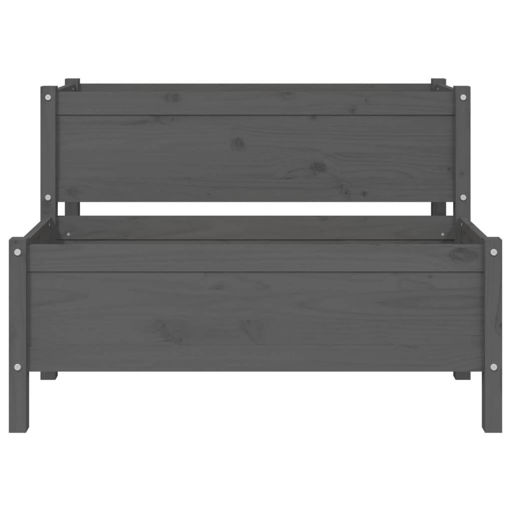 Kukkalaatikko harmaa 110x84x75 cm täysi mänty - Sisustajankoti.fi