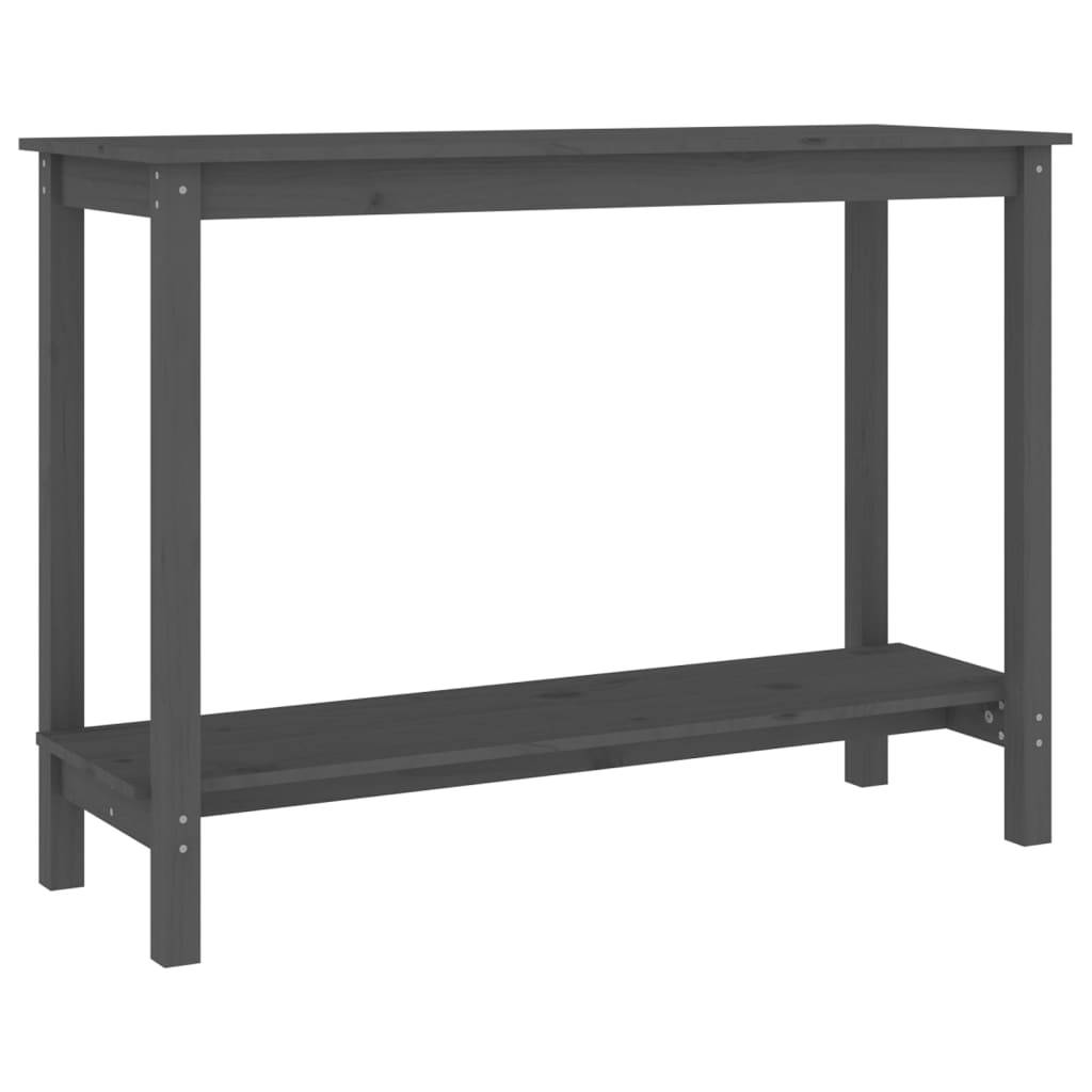 Konsolipöytä harmaa 110x40x80 cm täysi mänty - Sisustajankoti.fi