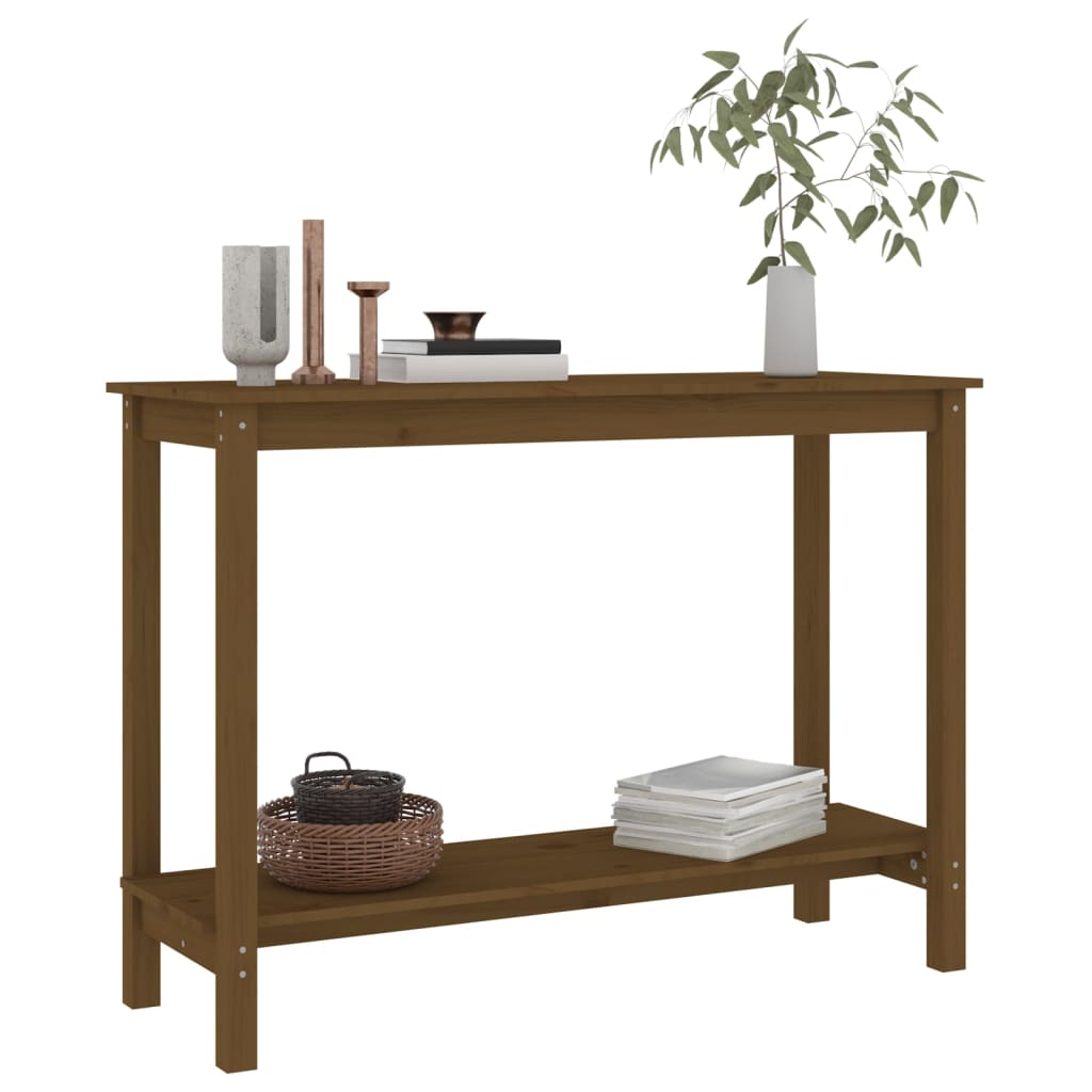 Konsolipöytä hunajanruskea 110x40x80 cm täysi mänty - Sisustajankoti.fi