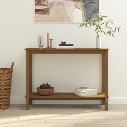 Konsolipöytä hunajanruskea 110x40x80 cm täysi mänty - Sisustajankoti.fi