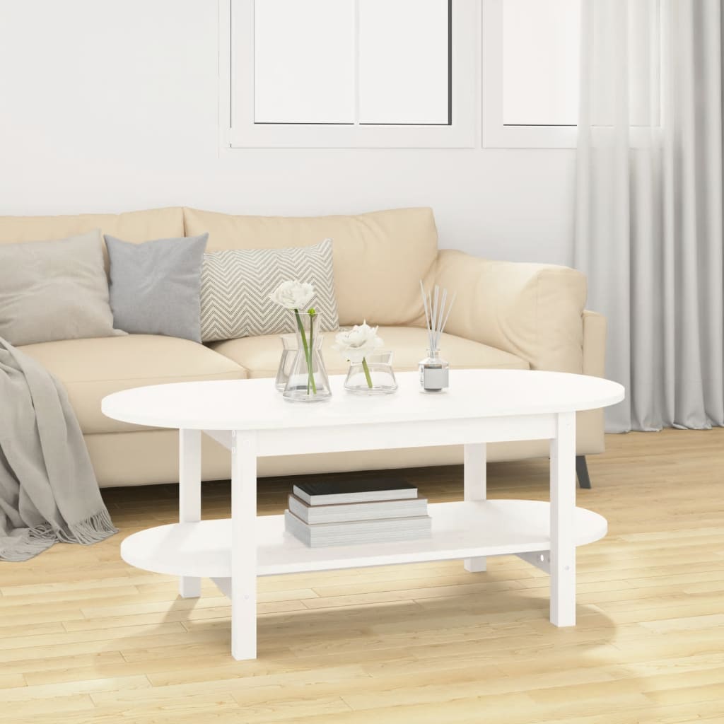 Sohvapöytä valkoinen 110x55x45 cm täysi mänty - Sisustajankoti.fi