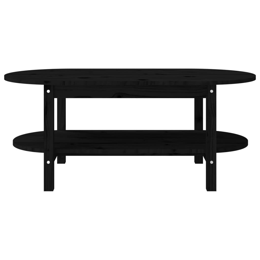 Sohvapöytä musta 110x55x45 cm täysi mänty - Sisustajankoti.fi