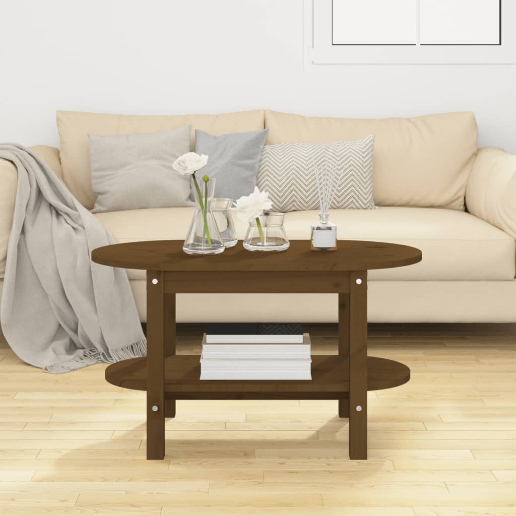 Sohvapöytä hunajanruskea 80x45x45 cm täysi mänty - Sisustajankoti.fi