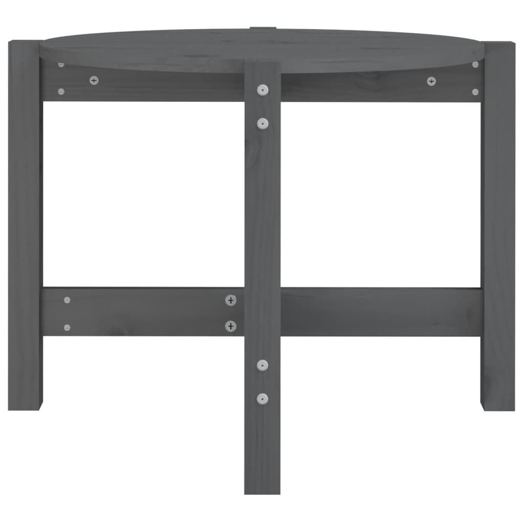 Sohvapöytä harmaa Ø 62,5x45 cm täysi mänty - Sisustajankoti.fi