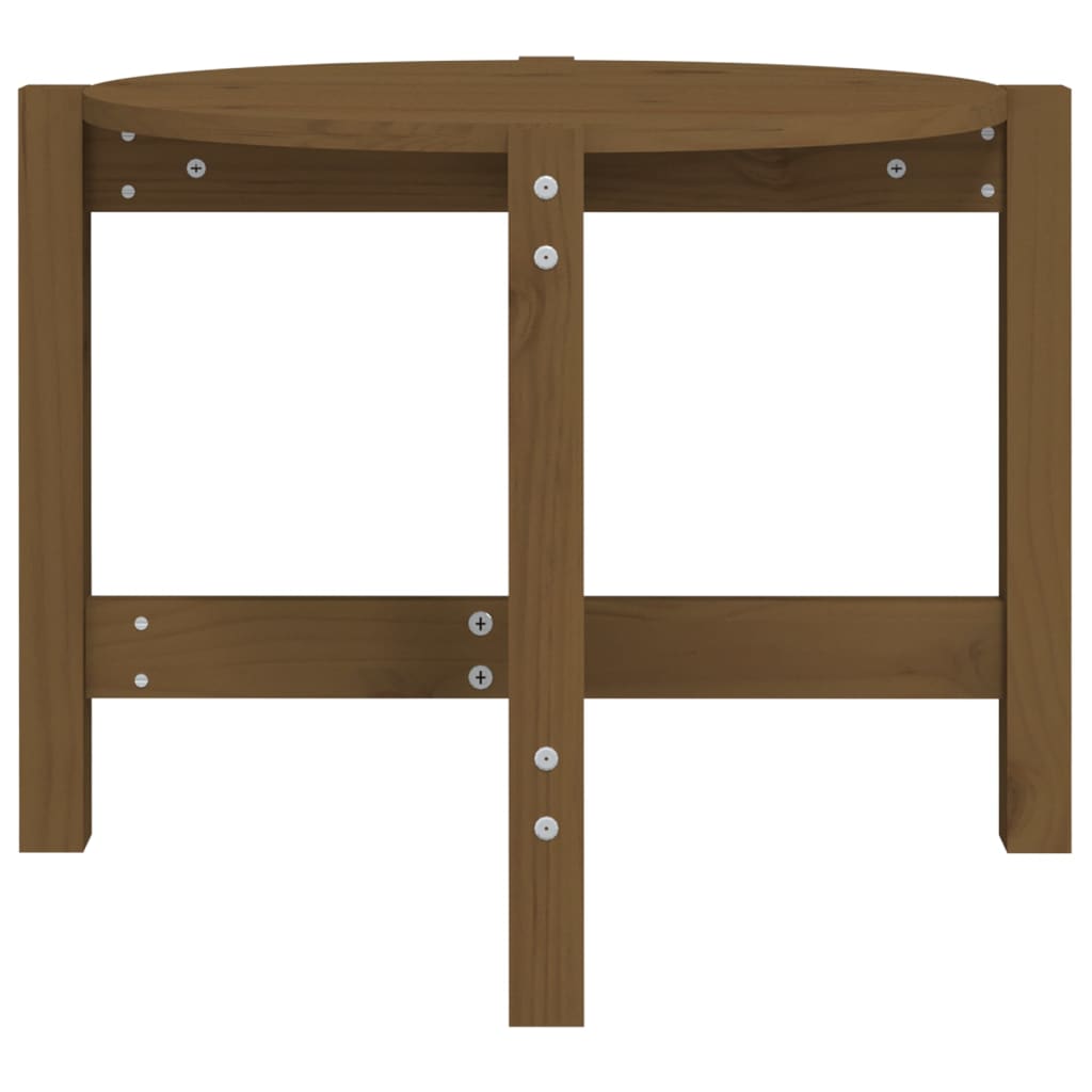 Sohvapöytä hunajanruskea Ø 62,5x45 cm täysi mänty - Sisustajankoti.fi