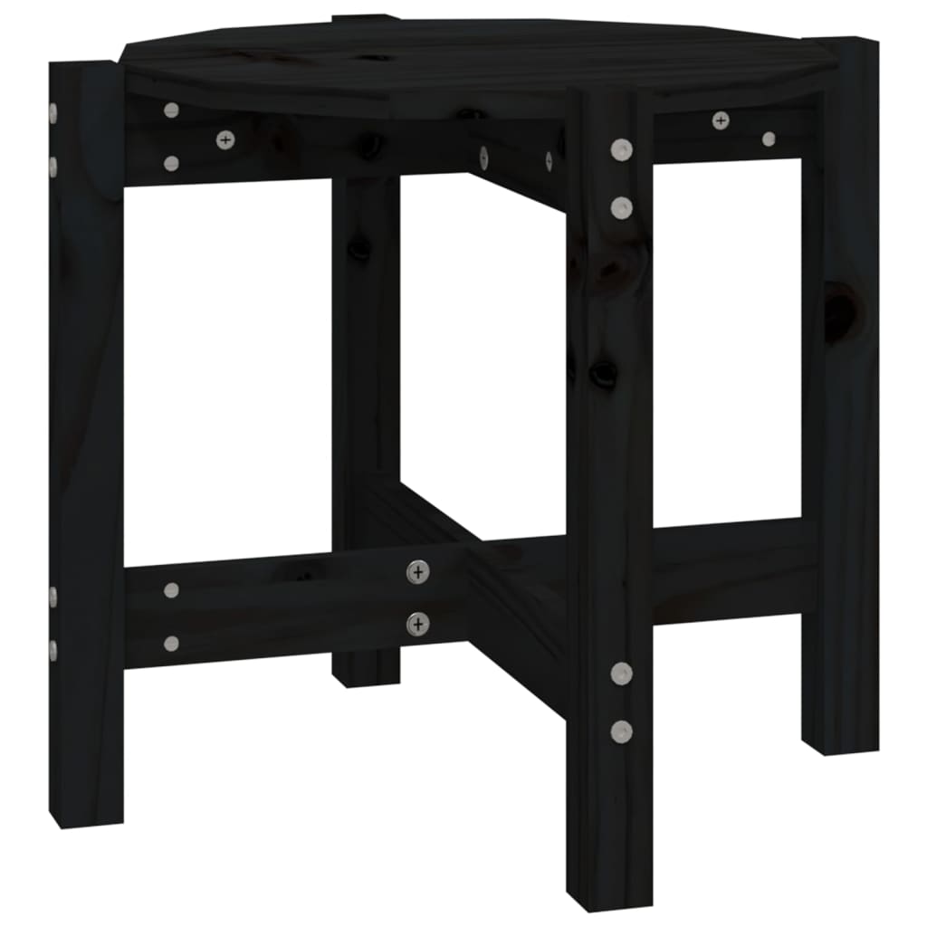 Sohvapöytä musta Ø 52,5x45 cm täysi mänty - Sisustajankoti.fi