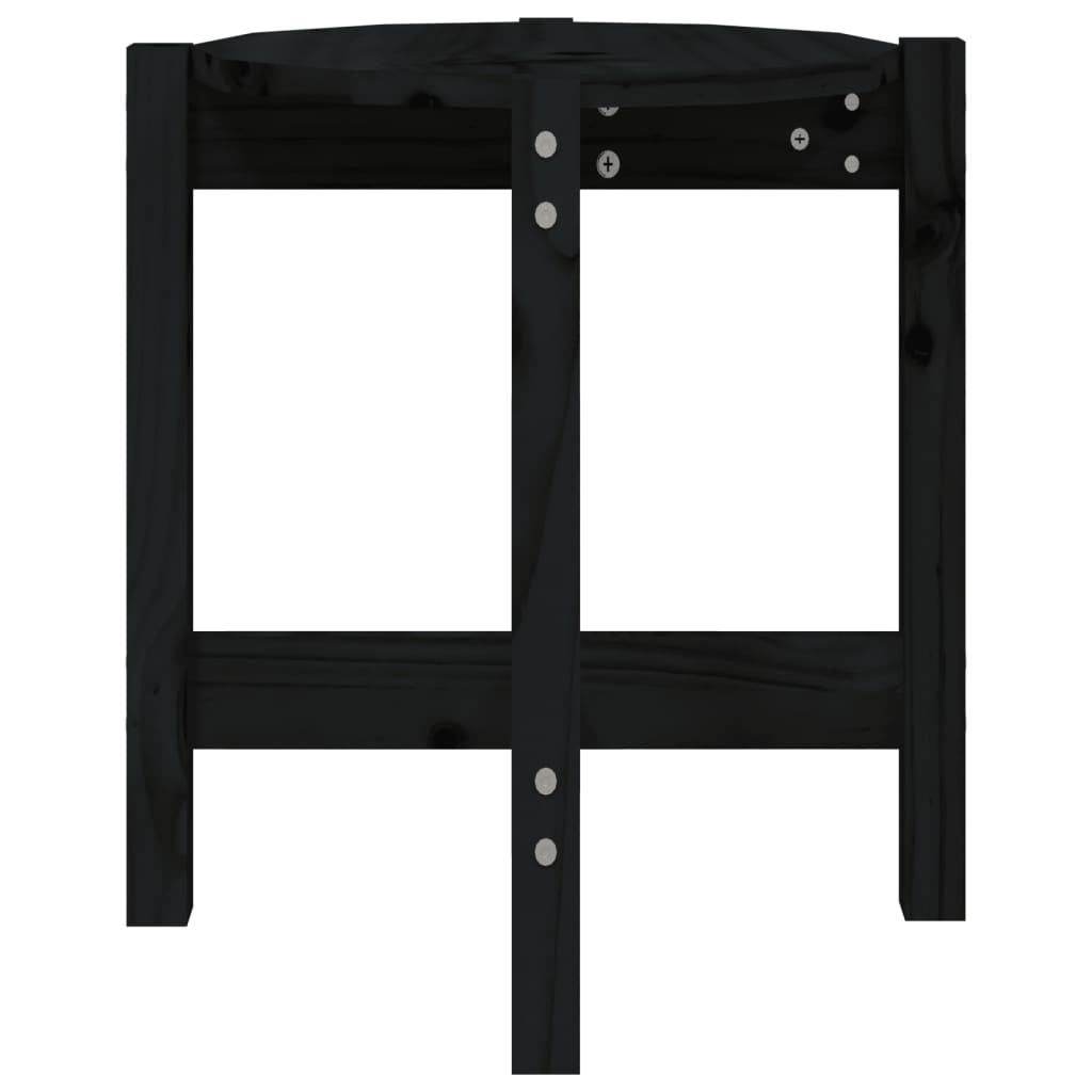 Sohvapöytä musta Ø 42,5x45 cm täysi mänty - Sisustajankoti.fi