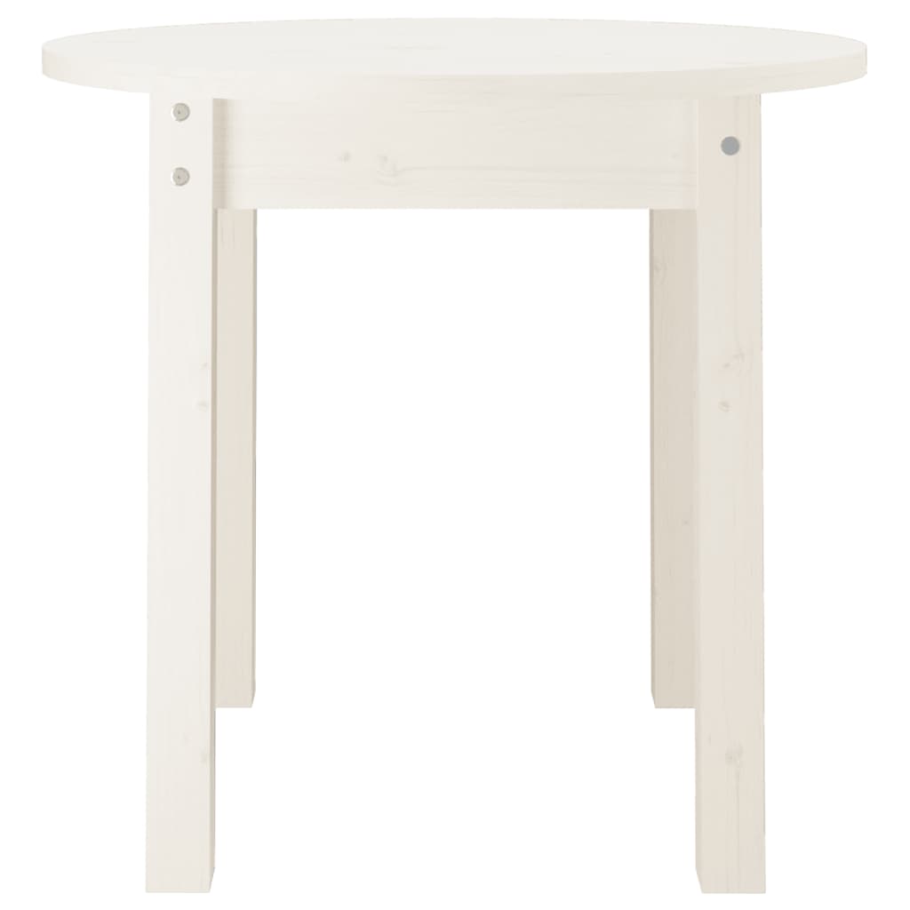 Sohvapöytä valkoinen Ø 45x40 cm täysi mänty - Sisustajankoti.fi