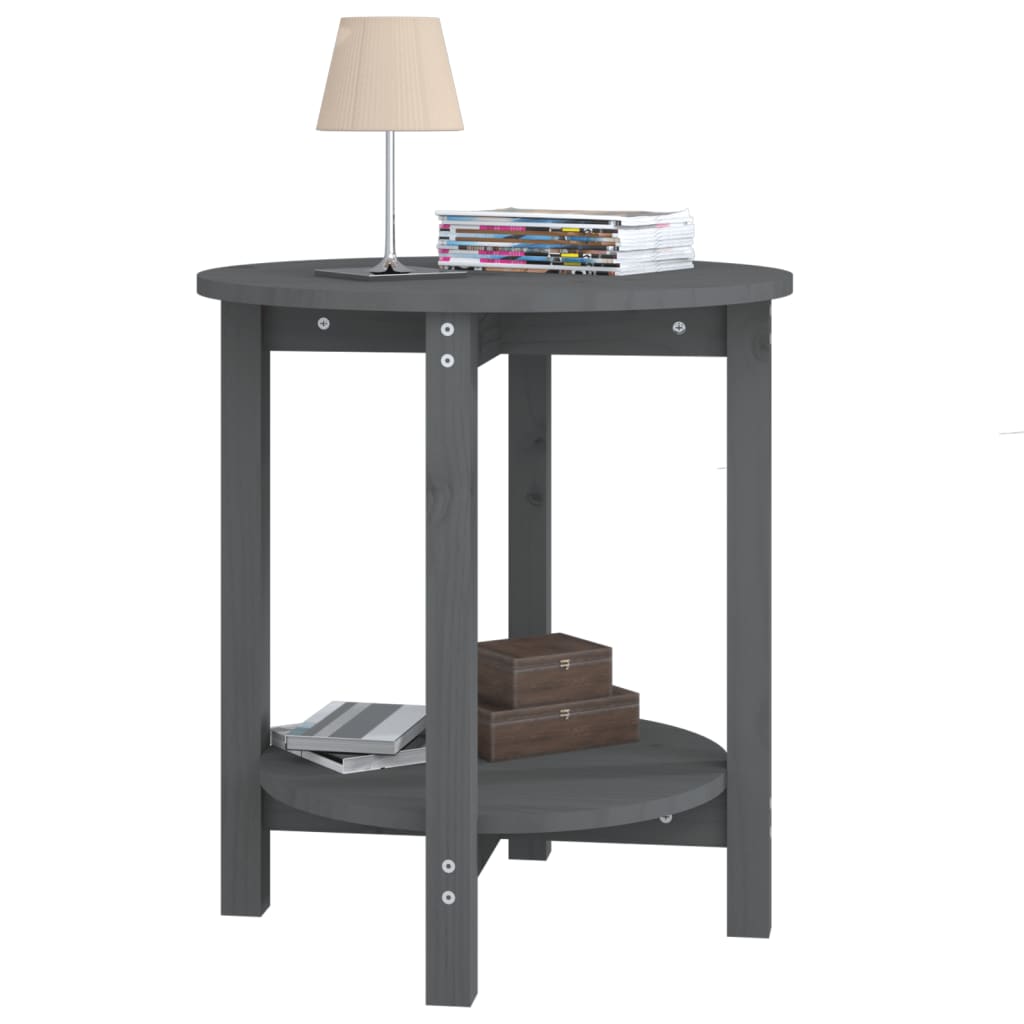 Sohvapöytä harmaa Ø 55x60 cm täysi mänty - Sisustajankoti.fi