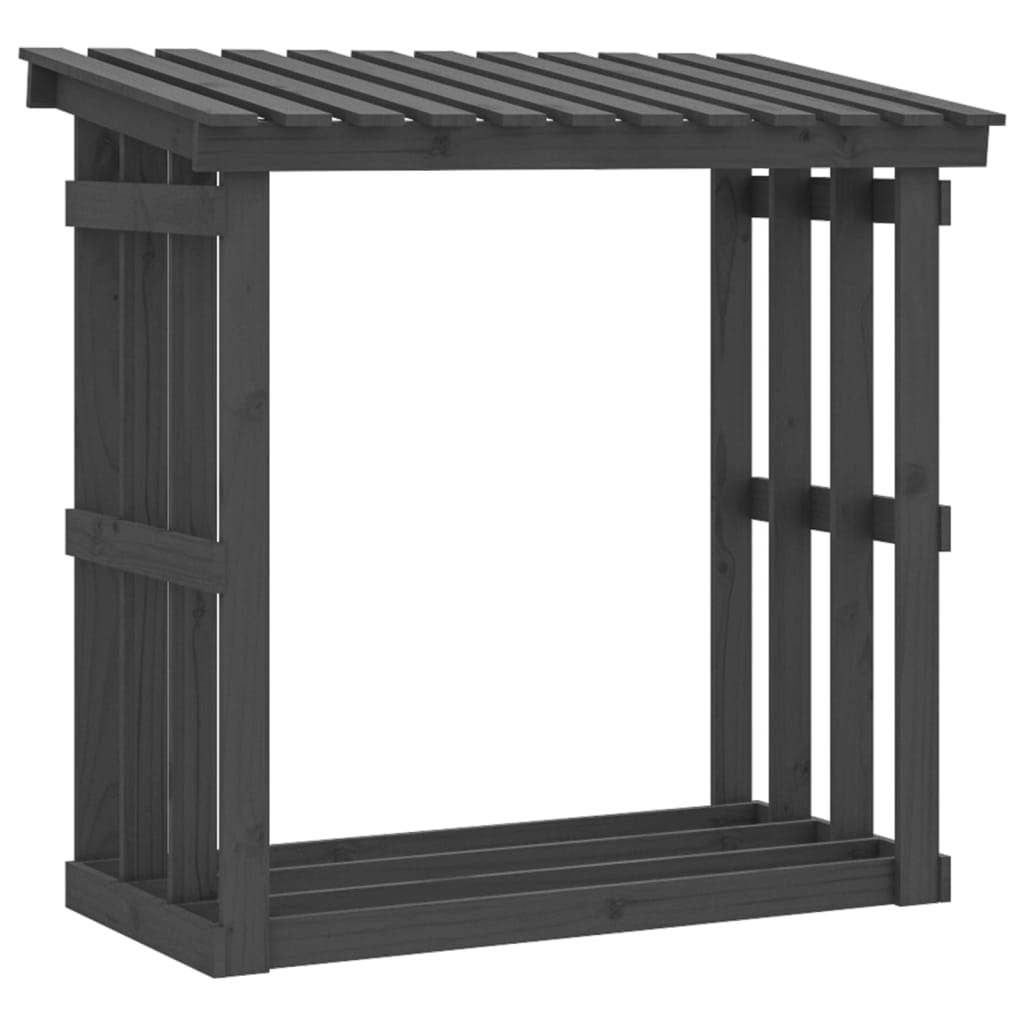 Polttopuuteline harmaa 108x64,5x109 cm täysi mänty - Sisustajankoti.fi