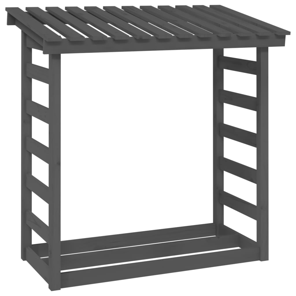 Polttopuuteline harmaa 108x64,5x110 cm täysi mänty - Sisustajankoti.fi
