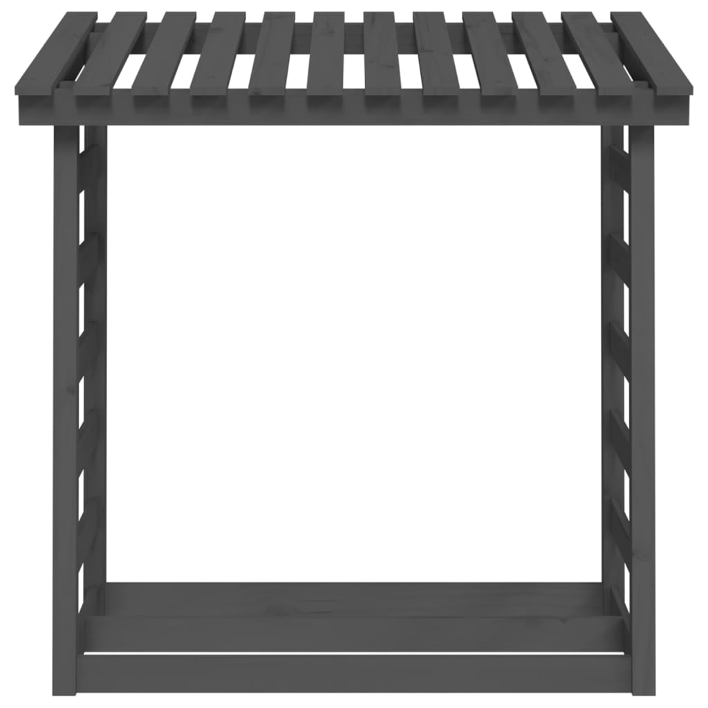 Polttopuuteline harmaa 108x64,5x110 cm täysi mänty - Sisustajankoti.fi