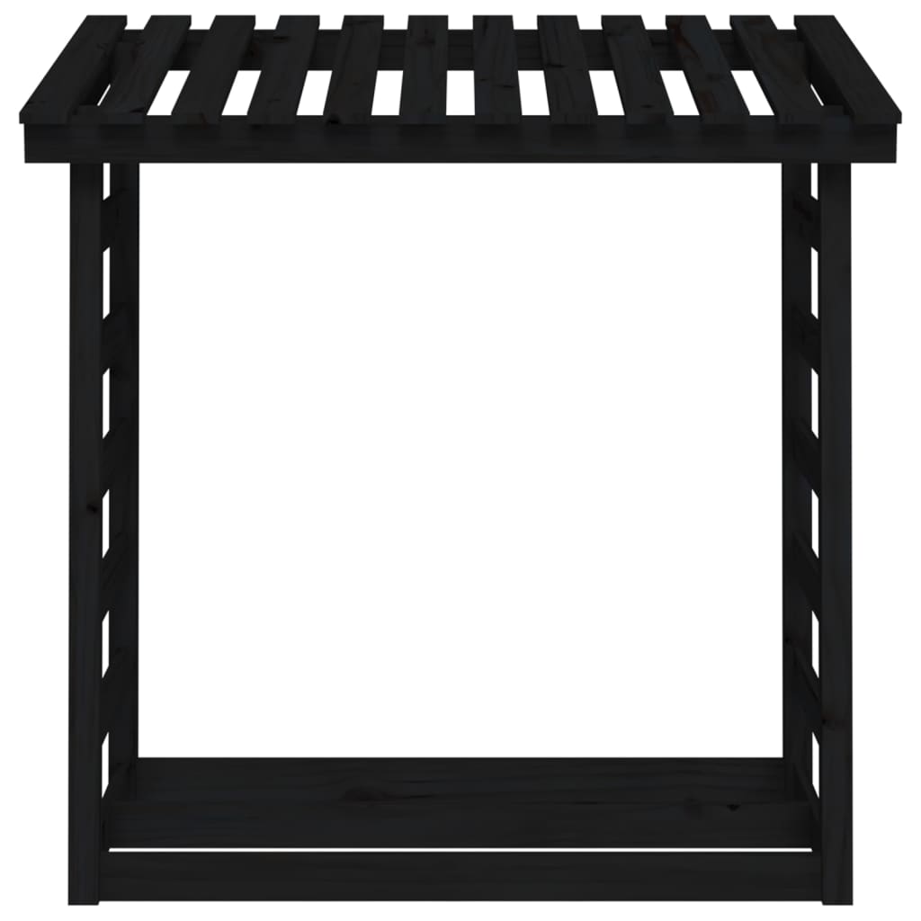Polttopuuteline musta 108x64,5x110 cm täysi mänty - Sisustajankoti.fi