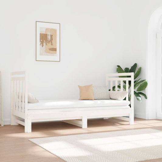 Sohvasänky ulosvedettävä valkoinen 2x (90x190) cm täysi mänty - Sisustajankoti.fi