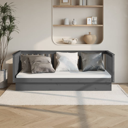 Sohvasänky harmaa 80x200 cm täysi mänty - Sisustajankoti.fi