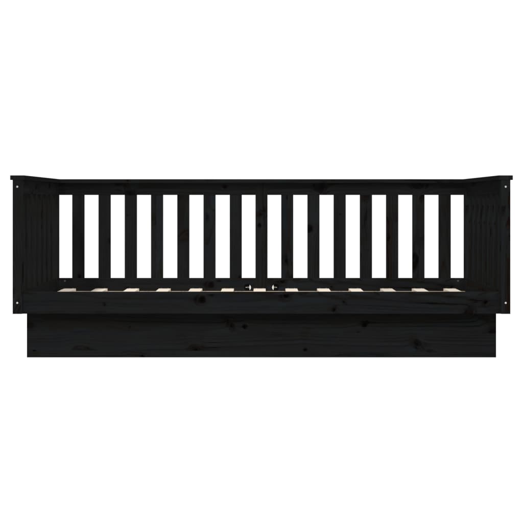 Sohvasänky musta 80x200 cm täysi mänty - Sisustajankoti.fi