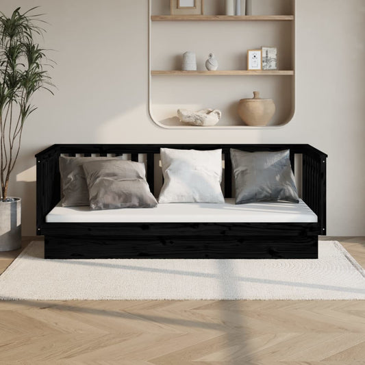 Sohvasänky musta 100x200 cm täysi mänty - Sisustajankoti.fi