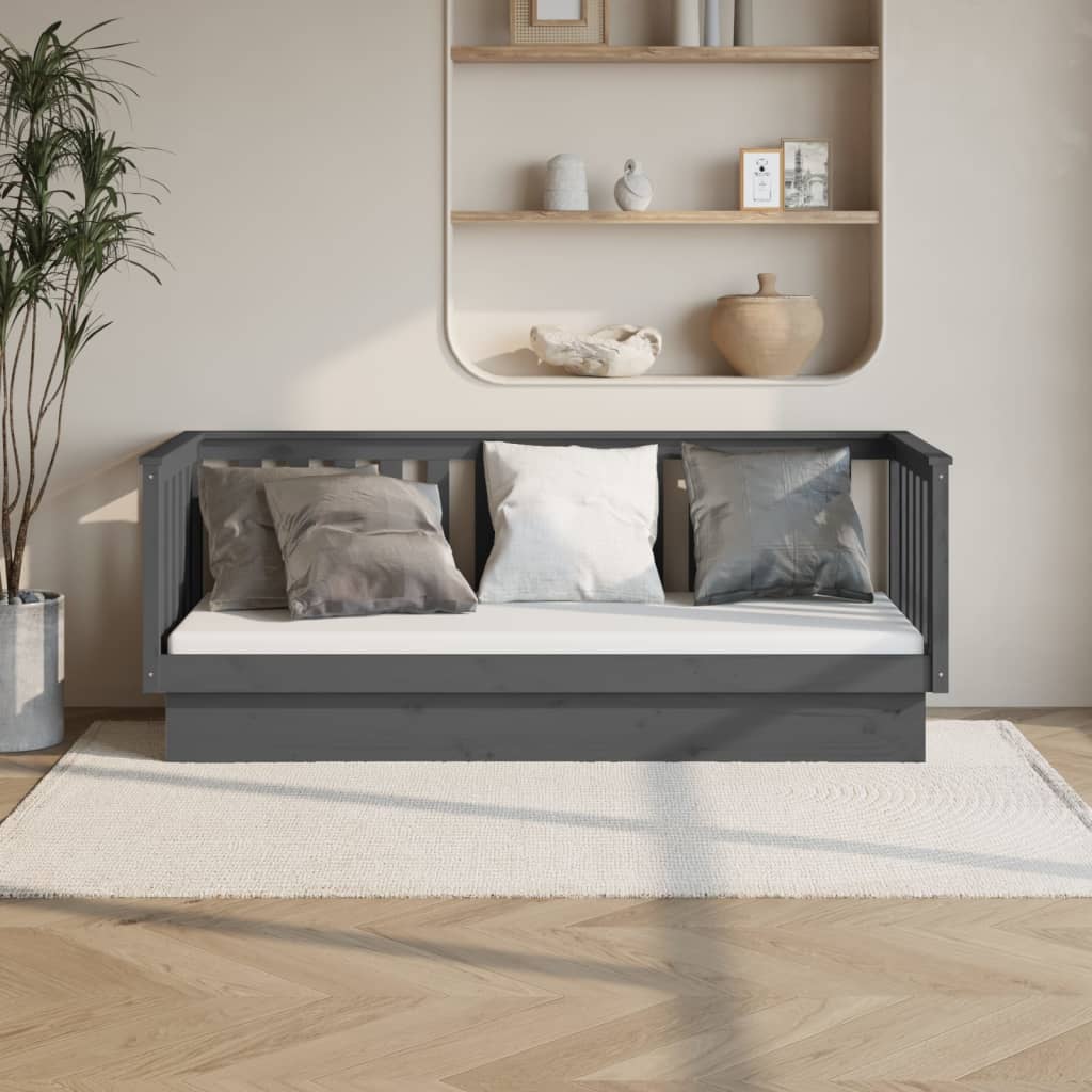 Sohvasänky harmaa 75x190 cm täysi mänty - Sisustajankoti.fi