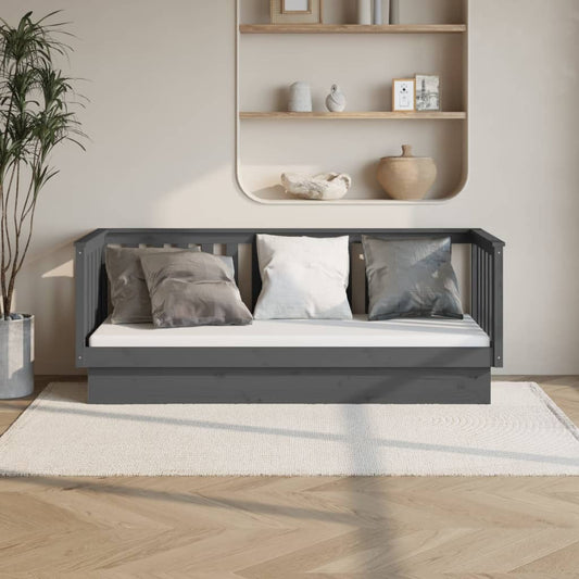 Sohvasänky harmaa 75x190 cm täysi mänty - Sisustajankoti.fi