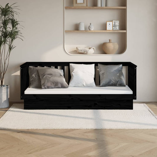 Sohvasänky musta 75x190 cm täysi mänty - Sisustajankoti.fi