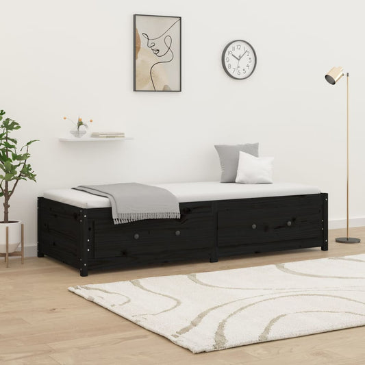 Sohvasänky musta 75x190 cm 2FT6 Single täysi mänty - Sisustajankoti.fi