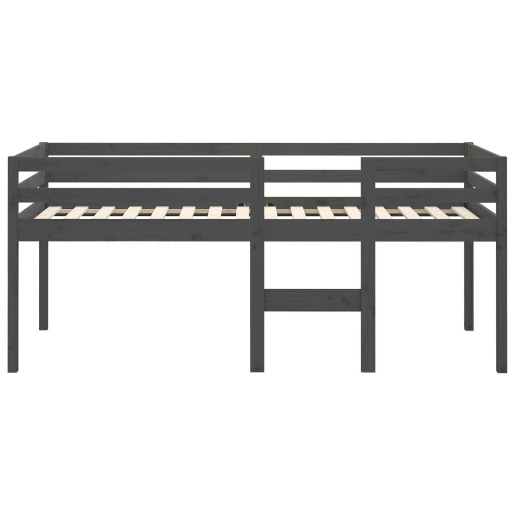 Korotettu sänky harmaa 90x190 cm täysi mänty - Sisustajankoti.fi