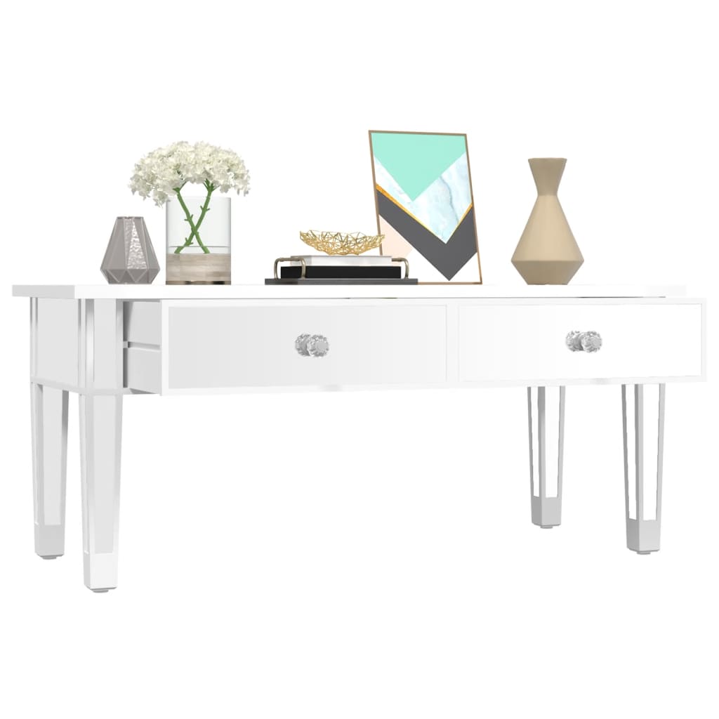 Peilisohvapöytä 106x45x45 cm tekninen puu ja lasi - Sisustajankoti.fi