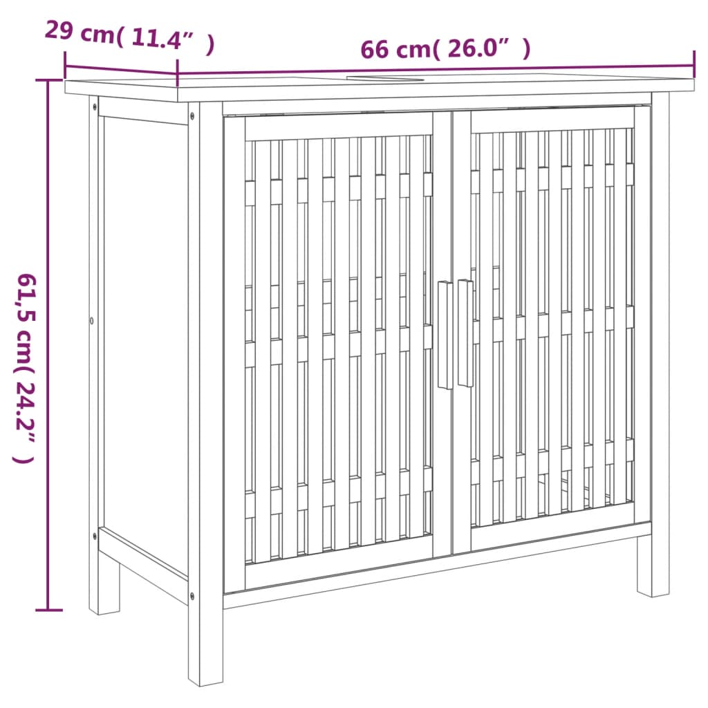 Kylpyhuoneen pesuallaskaappi 66x29x61,5 cm täysi pähkinäpuu - Sisustajankoti.fi