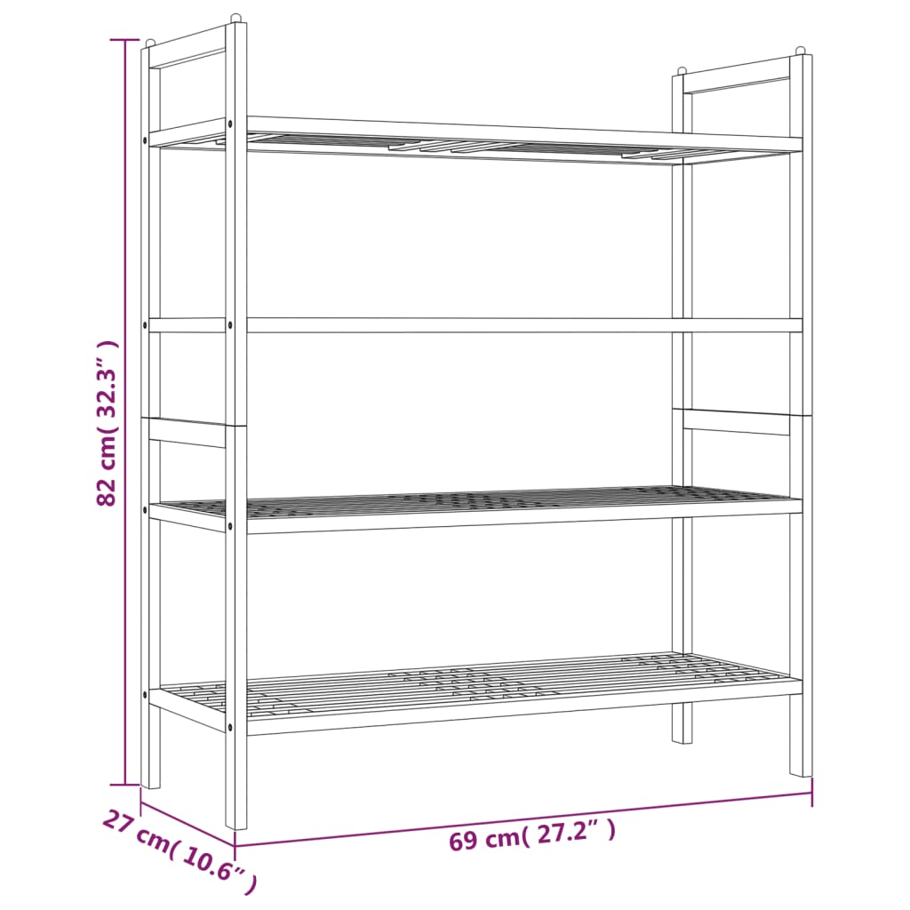 Kenkätelineet 2 kpl 69x27x41 cm täysi pähkinäpuu - Sisustajankoti.fi