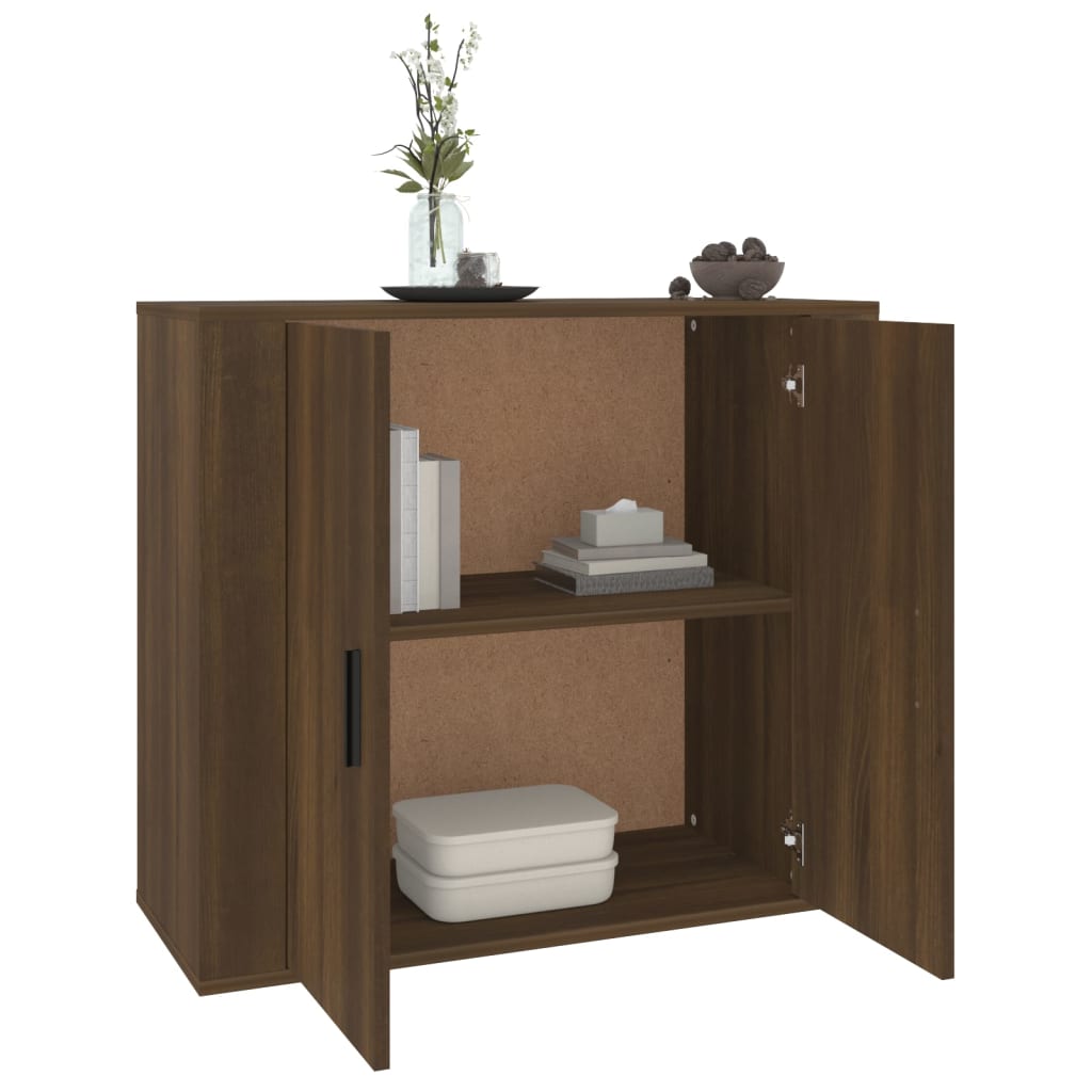 Senkki ruskea tammi 80x33x70 cm tekninen puu - Sisustajankoti.fi
