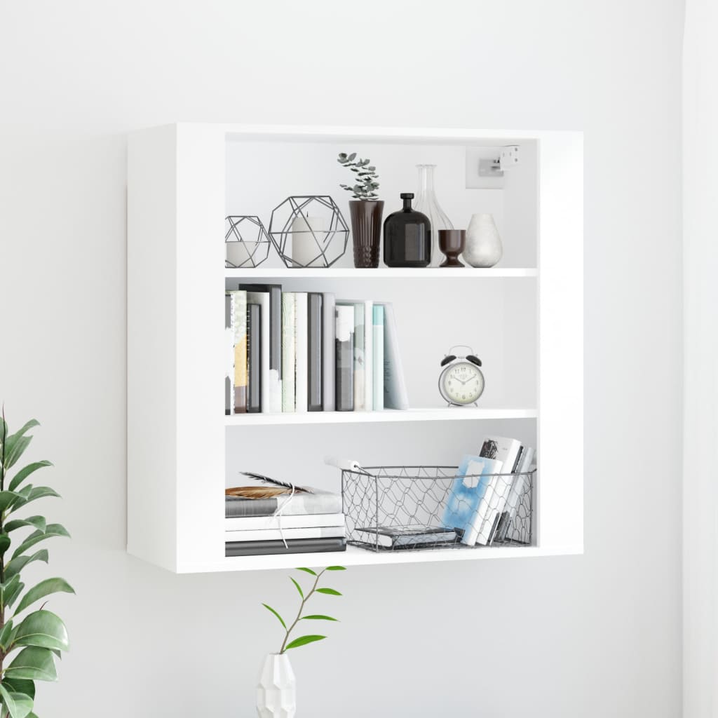 Seinäkaappi korkeakiilto valk. 80x33x80 cm tekninen puu - Sisustajankoti.fi