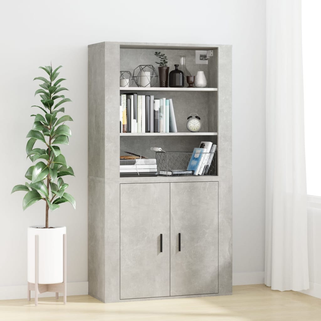 Seinäkaappi betoninharmaa 80x33x80 cm tekninen puu - Sisustajankoti.fi