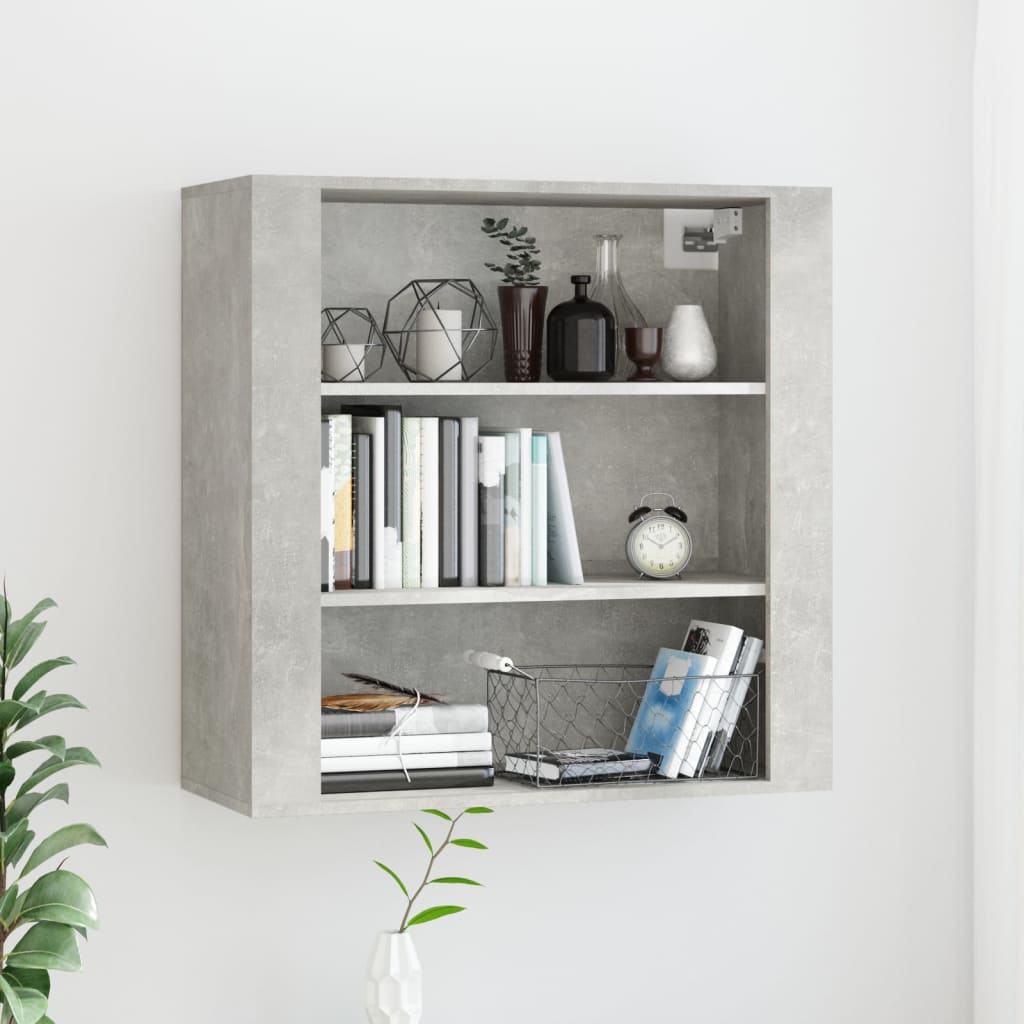 Seinäkaappi betoninharmaa 80x33x80 cm tekninen puu - Sisustajankoti.fi
