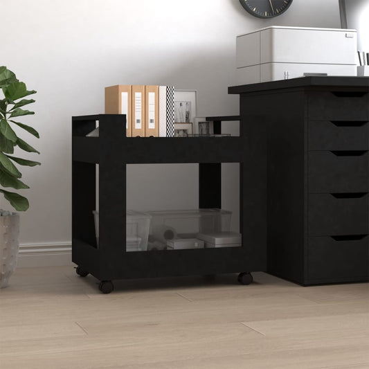 Työpöytävaunu musta 60x45x60 cm tekninen puu - Sisustajankoti.fi