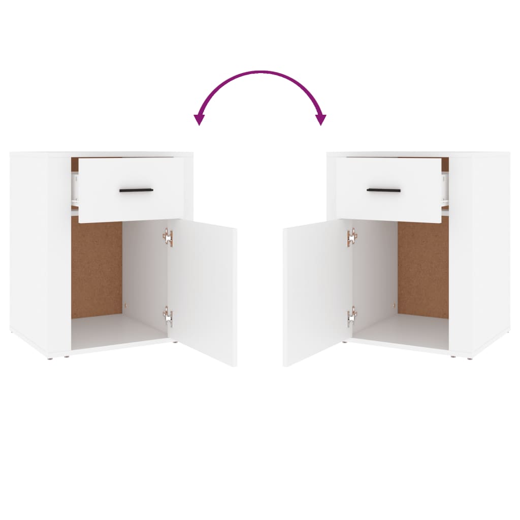 Yöpöytä valkoinen 50x36x60 cm tekninen puu - Sisustajankoti.fi