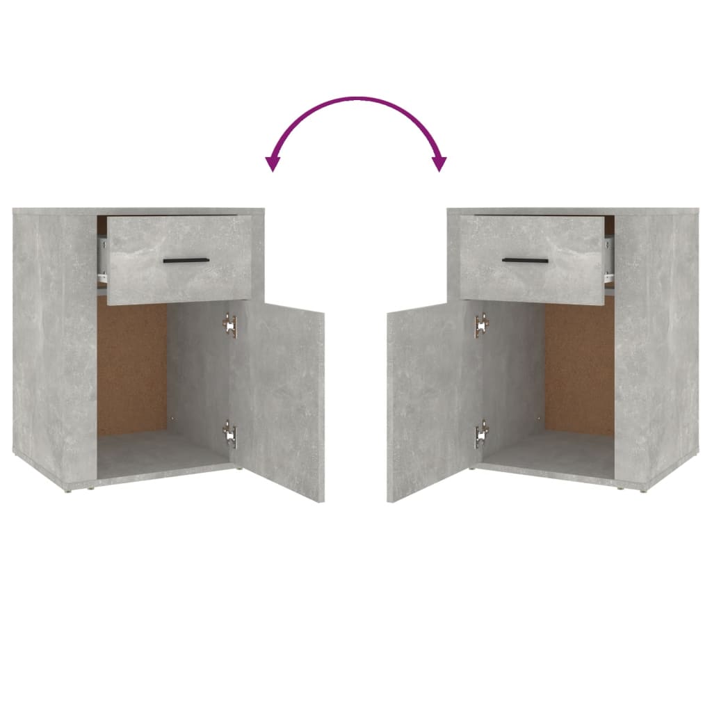 Yöpöytä betoninharmaa 50x36x60 cm tekninen puu - Sisustajankoti.fi