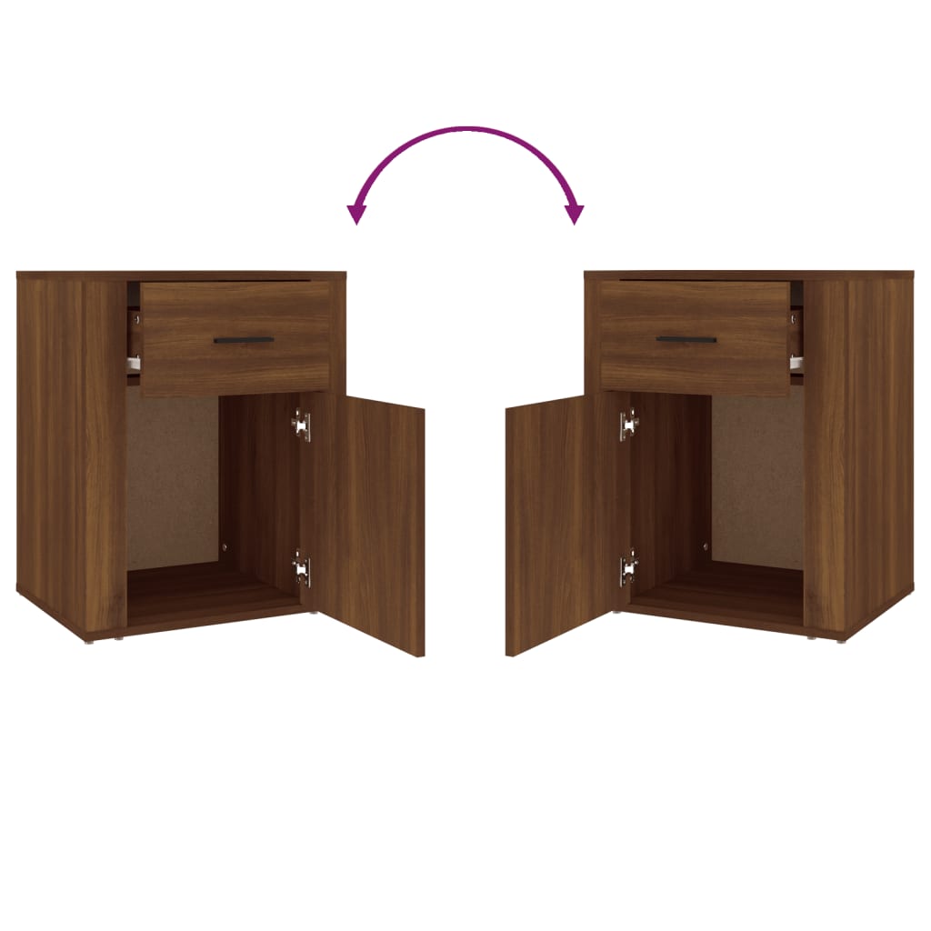 Yöpöytä ruskea tammi 50x36x60 cm tekninen puu - Sisustajankoti.fi