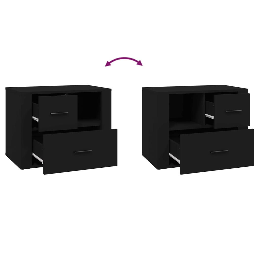 Yöpöytä musta 60x36x45 cm tekninen puu - Sisustajankoti.fi